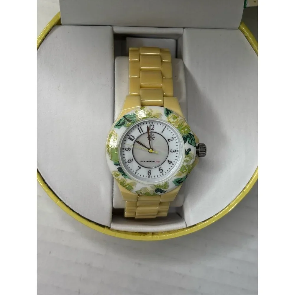 ISAAC MIZRAHI LIVE Yellow Ceramic Quartz Analog Watch